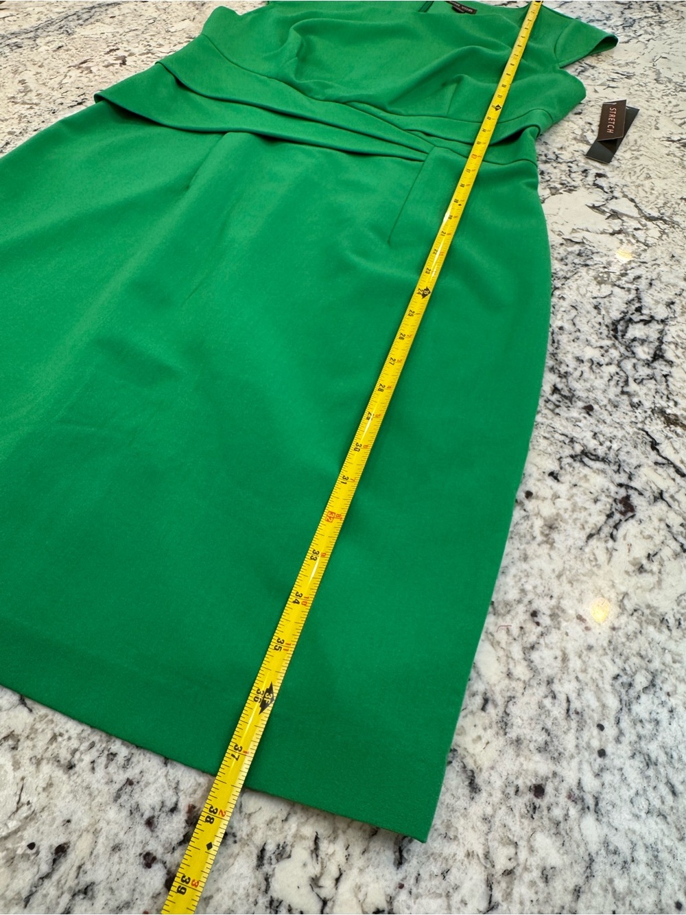 Voir Voir Emerald Green Cap-Sleeve Midi Sheath Dress - Picture 7 of 10